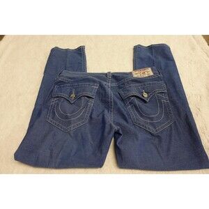 True Religion Billy Super T Jeans Sz. 38x30 Dark Blue Wash Flap Classic Style